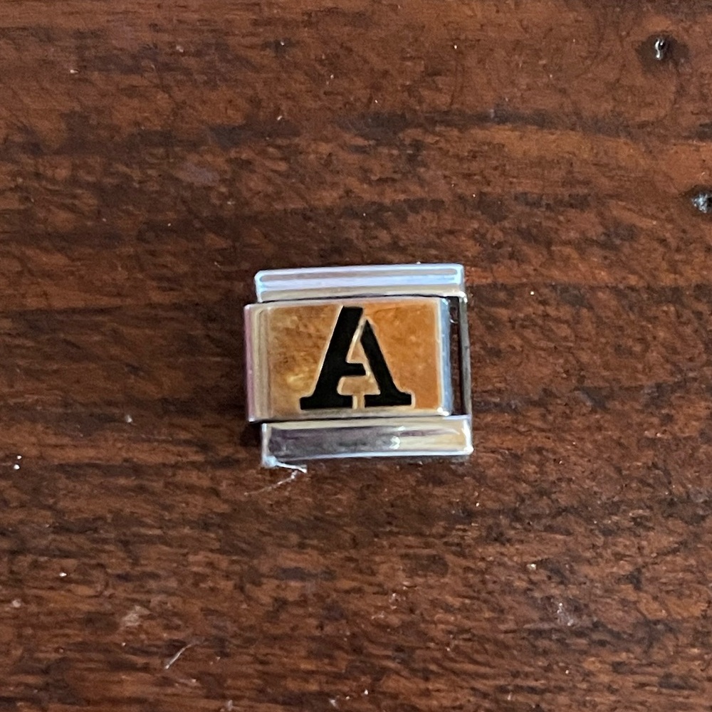 Gold and Silver Letter “A” Italian Charm